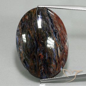 25,84 ct ovaler mehrfarbiger Pietersite aus Namibia, Größe 30 x 21,7mm, natürlicher Edelstein, Opaque Reinheit, 1 Stück ovaler Pietersite, Mohs-Härte von 6,5 - 7 Geeignet für den täglichen Gebrauch im Schmuck , Photo A
