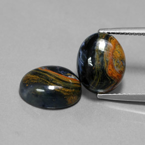7.96 ct Multicolor Pietersite Gemstone, Pietersite Gem in Oval Cabochon Shape for Sale.