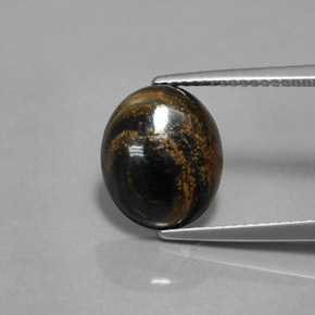 3.84 ct Multicolor Pietersite Gemstone, Pietersite Gem in Oval Cabochon Shape for Sale.