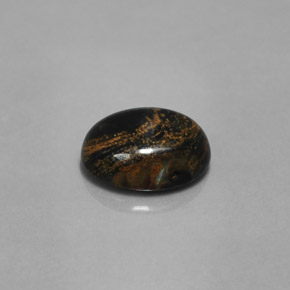 3.84 ct Multicolor Pietersite Stone, Natural Pietersite in Oval Cabochon Shape for Sale