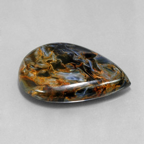 23.64 ct Multicolor Pietersite Stone, Natural Pietersite in Pear Cabochon Shape for Sale