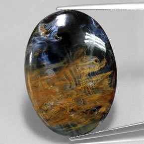 25.12 ct Multicolor Pietersite Gemstone, Pietersite Gem in Oval Cabochon Shape for Sale.