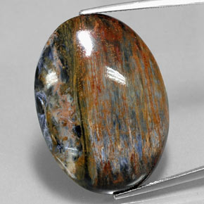 28.09 ct Multicolor Pietersite Gemstone, Pietersite Gem in Oval Cabochon Shape for Sale.