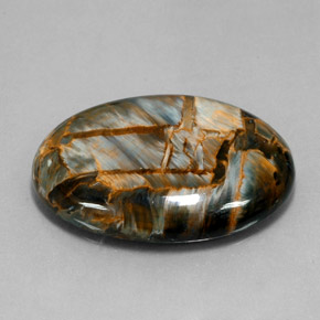 30.34 ct Blue Pietersite Stone, Natural Pietersite in Oval Cabochon Shape for Sale