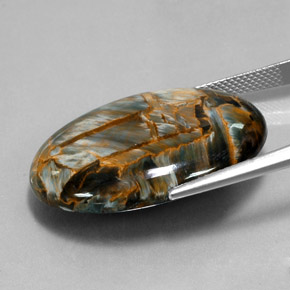 Pietersite Gemstone in 30.1 x 22.1 mm Size for Sale, Pietersite Stone in Grayish Blue Color