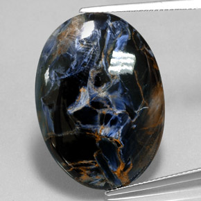 21.39 ct Multicolor Pietersite Gemstone, Pietersite Gem in Oval Cabochon Shape for Sale.