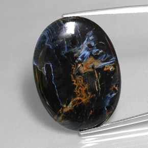 24.54 ct Multicolor Pietersite Gemstone, Pietersite Gem in Oval Cabochon Shape for Sale.