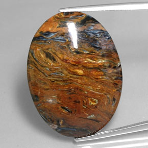 25.47 ct Oval Pietersite, 30.2 x 22.4 mm From Namibia, Photo A