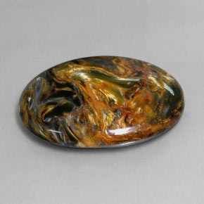 30.21 ct Multicolor Pietersite Stone, Natural Pietersite in Oval Cabochon Shape for Sale