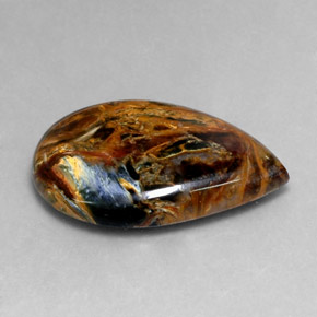 21.25 ct Multicolor Pietersite Stone, Natural Pietersite in Pear Cabochon Shape for Sale