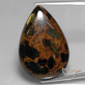 28.16ct Natural Multicolor Pietersite, Pear Shape, Opaque
