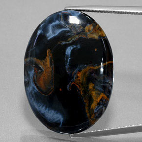 27.99 ct Multicolor Pietersite Gemstone, Pietersite Gem in Oval Cabochon Shape for Sale.