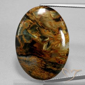 Mehrfarbig Pietersite Edelstein - 21.6ct Oval Cabochon (ID: 371375)