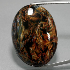 41.88 ct Multicolor Pietersite Gemstone, Pietersite Gem in Oval Cabochon Shape for Sale.