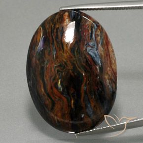 30.02ct Natural Multicolor Pietersite, Oval, Opaque