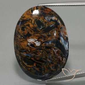 Pietersita Multicolor Cabujón Óvalo de 29,9 x 22,1mm de Namibia, peso de 25.62 ct, piedra preciosa natural No tratado en claridad Opaco, Pietersita de 1 pieza - Color: Multicolor, dureza Mohs de 6.5 - 7 Adecuado para joyas de uso diario, Photo A