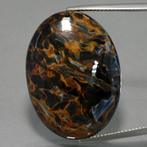 36.58 ct Blue Pietersite Gemstone, Pietersite Gem in Oval Cabochon Shape for Sale.