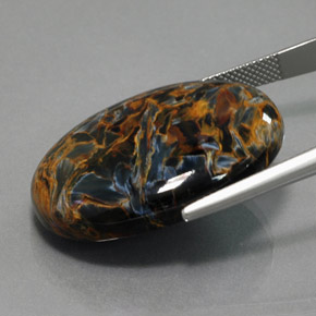 Pietersite Gemstone in 30.2 x 22.2 mm Size for Sale, Pietersite Stone in Grayish Blue Color