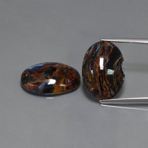 16.25 ct Blue Pietersite Gemstone, Pietersite Gem in Oval Cabochon Shape for Sale.