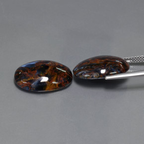 Pietersite Gemstone in 18.3 x 13.2 mm Size for Sale, Pietersite Stone in Grayish Blue Color