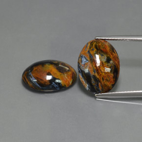 11.99 ct Blue Pietersite Gemstone, Pietersite Gem in Oval Cabochon Shape for Sale.