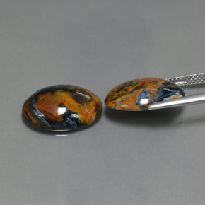 Pietersite Gemstone in 16 x 12 mm (calibrated) Size for Sale, Pietersite Stone in Grayish Blue Color