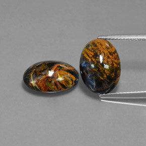 9.54 ct Multicolor Pietersite Gemstone, Pietersite Gem in Oval Cabochon Shape for Sale.