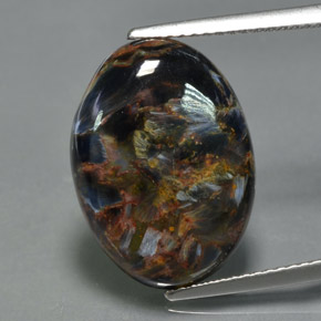 8.29 ct Multicolor Pietersite Gemstone, Pietersite Gem in Oval Cabochon Shape for Sale.