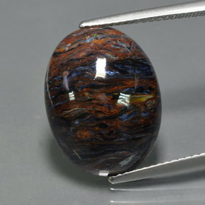 8.77 ct Multicolor Pietersite Gemstone, Pietersite Gem in Oval Cabochon Shape for Sale.