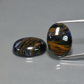 Multicolor Pietersite Gem - 8.2ct Oval Cabochon (ID: 371839)