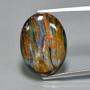 10.47 ct Multicolor Pietersite Gemstone, Pietersite Gem in Oval Cabochon Shape for Sale.