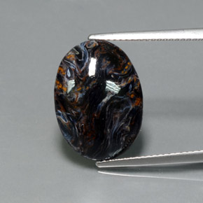 7.09 ct Multicolor Pietersite Gemstone, Pietersite Gem in Oval Cabochon Shape for Sale.