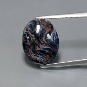 7.11 ct Multicolor Pietersite Gemstone, Pietersite Gem in Oval Cabochon Shape for Sale.