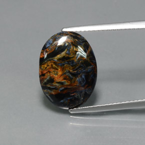 4.67 ct Multicolor Pietersite Gemstone, Pietersite Gem in Oval Cabochon Shape for Sale.
