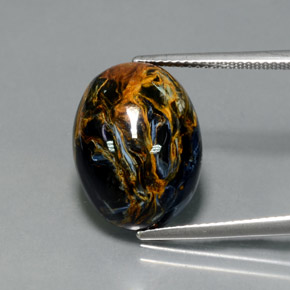 11.81 ct Multicolor Pietersite Gemstone, Pietersite Gem in Oval Cabochon Shape for Sale.