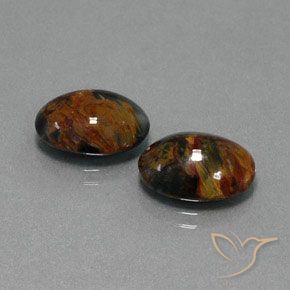 9.39 ctw Multicolor Pietersite Stones, Natural Pietersite in Oval Cabochon Shape for Sale