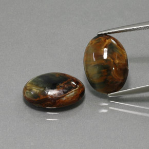 8.10 ct Multicolor Pietersite Gemstone, Pietersite Gem in Oval Cabochon Shape for Sale.