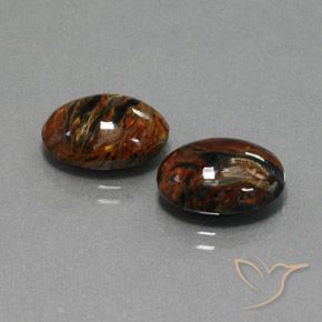9.83 ctw Multicolor Pietersite Stones, Natural Pietersite in Oval Cabochon Shape for Sale