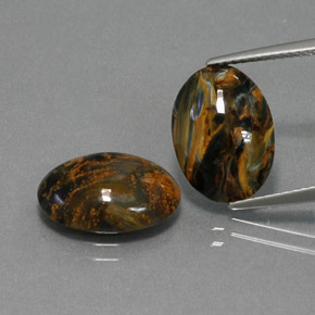 7.54 ct Multicolor Pietersite Gemstone, Pietersite Gem in Oval Cabochon Shape for Sale.