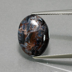 4.49 ct Multicolor Pietersite Gemstone, Pietersite Gem in Oval Cabochon Shape for Sale.