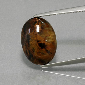 4.18 ct Multicolor Pietersite Gemstone, Pietersite Gem in Oval Cabochon Shape for Sale.