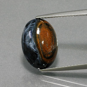 5.18 ct Multicolor Pietersite Gemstone, Pietersite Gem in Oval Cabochon Shape for Sale.