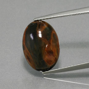 4.54 ct Multicolor Pietersite Gemstone, Pietersite Gem in Oval Cabochon Shape for Sale.