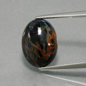 5.20 ct Multicolor Pietersite Gemstone, Pietersite Gem in Oval Cabochon Shape for Sale.