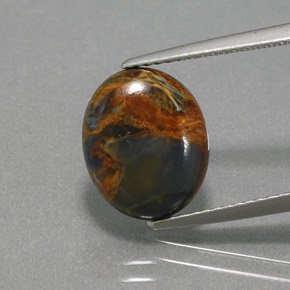 3.60 ct Multicolor Pietersite Gemstone, Pietersite Gem in Oval Cabochon Shape for Sale.