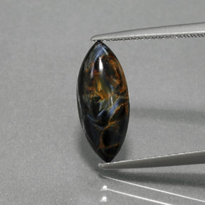 2.26 ct Multicolor Pietersite Gemstone, Pietersite Gem in Marquise Cabochon Shape for Sale.