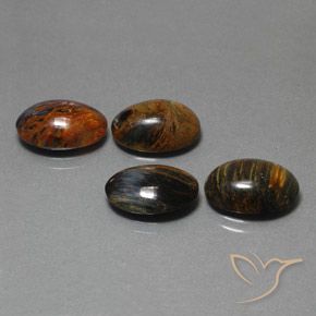 14.51 ctw Multicolor Pietersite Stones, Natural Pietersite in Oval Cabochon Shape for Sale