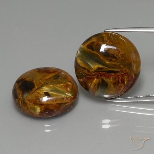 34.12 ct Round Pietersite, 18.2 mm From Namibia, Photo A