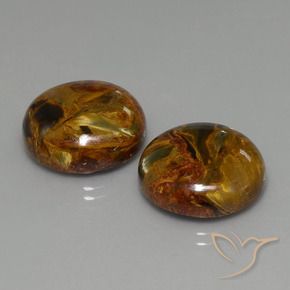 34.12 ctw Multicolor Pietersite Stones, Natural Pietersite in Round Cabochon Shape for Sale