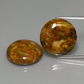 25.06 ct Multicolor Pietersite Gemstone, Pietersite Gem in Round Cabochon Shape for Sale.
